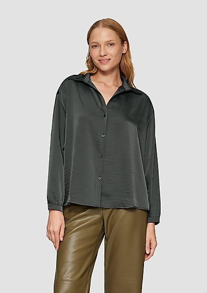 s.Oliver Langarmbluse Satinierte Bluse mit V-Ausschnitt günstig online kaufen