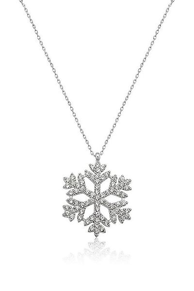 Einzelstück Kette mit Anhänger Snowflake Halskette 925 Sterling Silber / ro günstig online kaufen