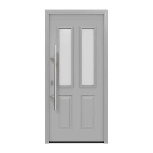 EcoStar Haustür Isopro IP 410S Weißaluminium 110 cm x 210 cm DIN L günstig online kaufen