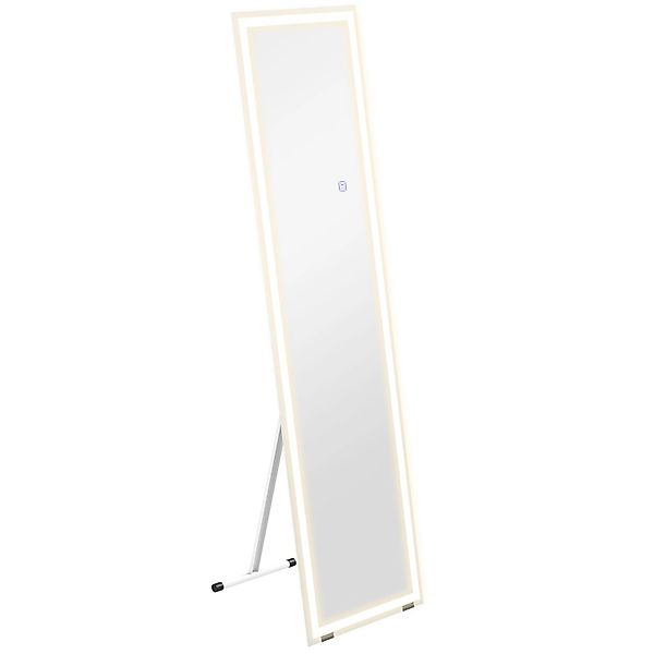 HOMCOM Standspiegel Wandspiegel mit LED-Leuchte (Garderobenspiegel, 1-St., günstig online kaufen