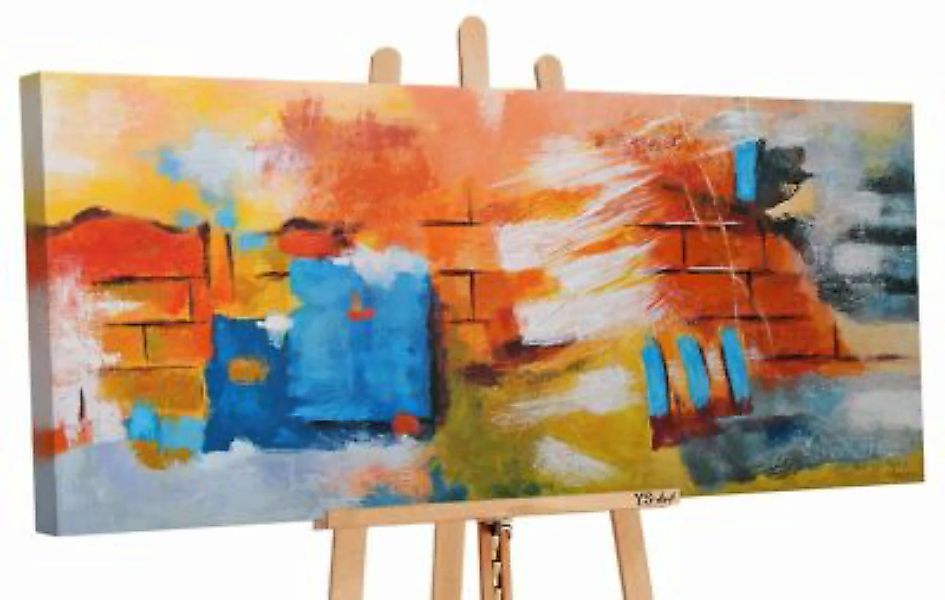 YS-Art™ "Gemälde Acryl ""Wand der Wünsche"" handgemalt auf Leinwand 115x50 günstig online kaufen
