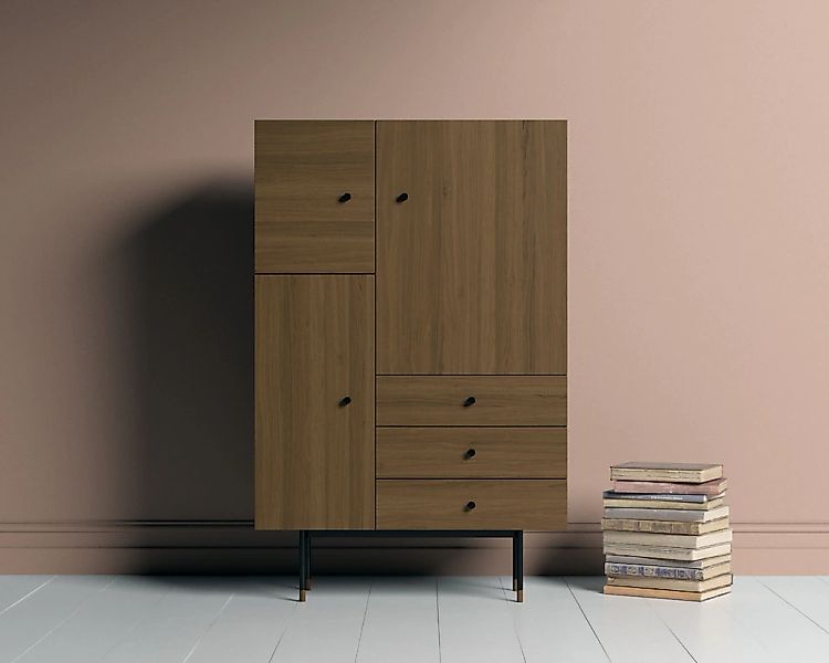 Woodman Highboard "Jugend Kommode", Stauraumschrank mit Holzfurnier aus Eic günstig online kaufen