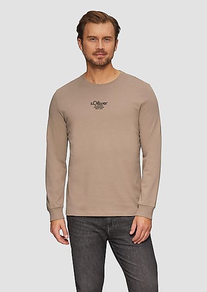 s.Oliver Langarmshirt Langarmshirt mit Logo-Stickerei Stickerei günstig online kaufen