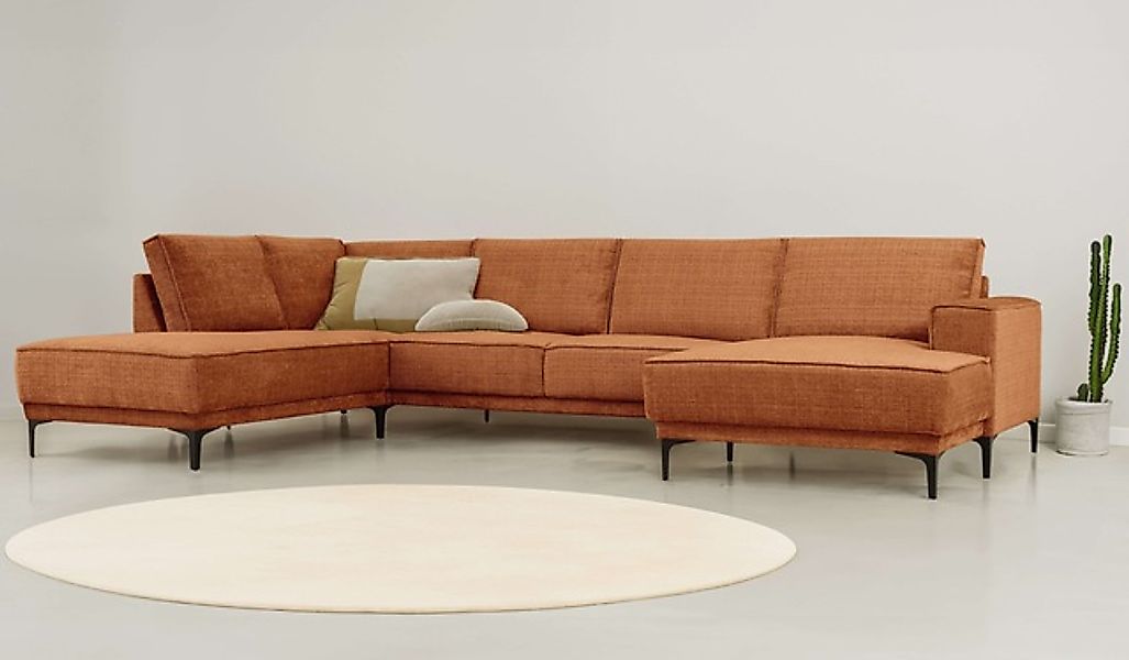 PLACES OF STYLE Wohnlandschaft »XXL Sofa Oland, Struktur, Flachgewebe, Luxu günstig online kaufen