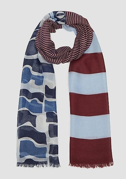 s.Oliver Schal Tuch, Schal mit Streifen-Artwork günstig online kaufen