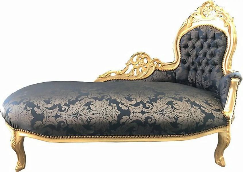 Casa Padrino Chaiselongue Barock Chaiselongue Royalblau Muster / Gold - Rec günstig online kaufen