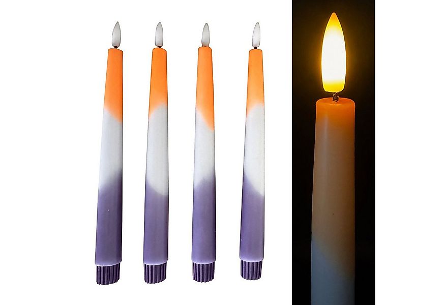 Online-Fuchs LED-Kerze - 4 LED-Stabkerzen Tricolor aus Echtwachs mit 6-Stun günstig online kaufen
