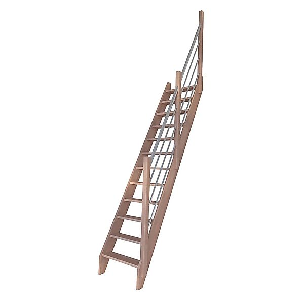 StarWood Treppe Buche 3000 Holz-Edelstahl-Geländer Rechts FSC® günstig online kaufen