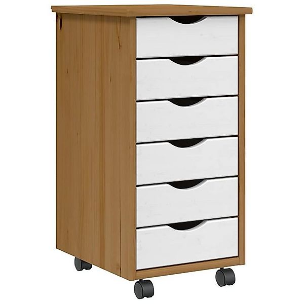 vidaXL Fächerschrank Rollschrank mit Schubladen MOSS Honigbraun Massivholz günstig online kaufen