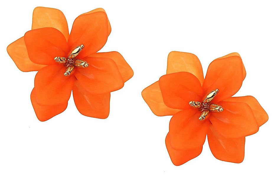 Ella Jonte Paar Ohrstecker, große Ohrringe Blumen weiss orange oder rosa go günstig online kaufen