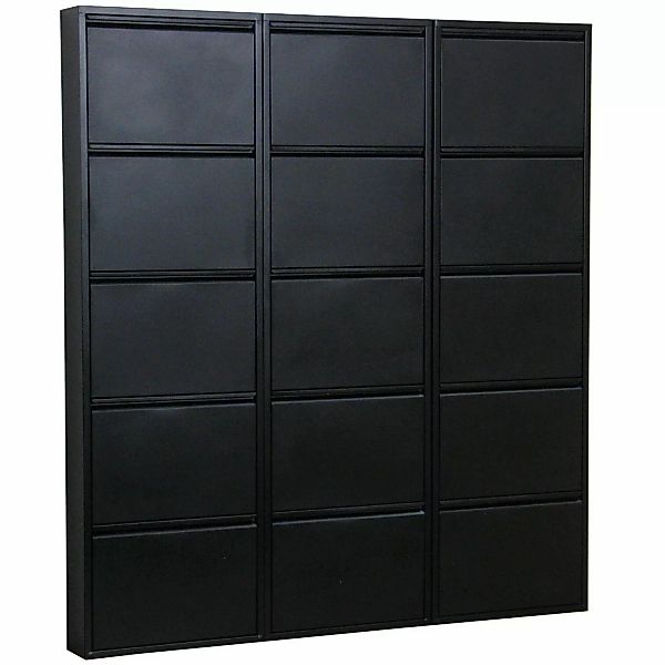 ebuy24 Pisa Schuhschrank mit 15 Klappen in Metall Schwarz günstig online kaufen