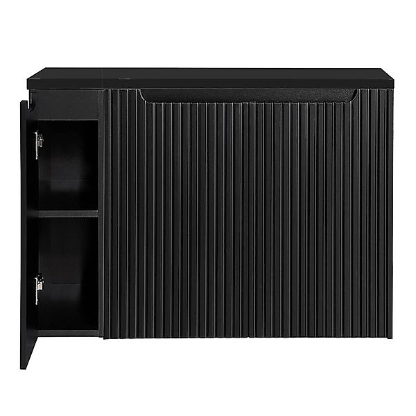 Lomadox Waschbeckenschrank NEWPORT-56-BLACK 100 cm Waschtisch-Unterschrank günstig online kaufen