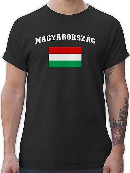 Shirtracer T-Shirt Ungarn Schriftzug mit Flagge, Magyarország, Hungary 2024 günstig online kaufen