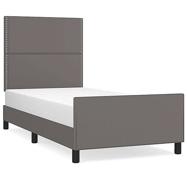 vidaXL Bettgestell mit Kopfteil Grau 80x200 cm Kunstleder Modell 31366520 günstig online kaufen