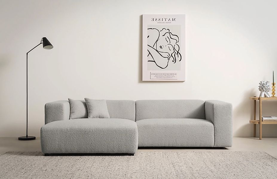 andas Ecksofa "BAKELS, L-Form in Cord oder Boucle-Stoff, moderne Couch", wa günstig online kaufen
