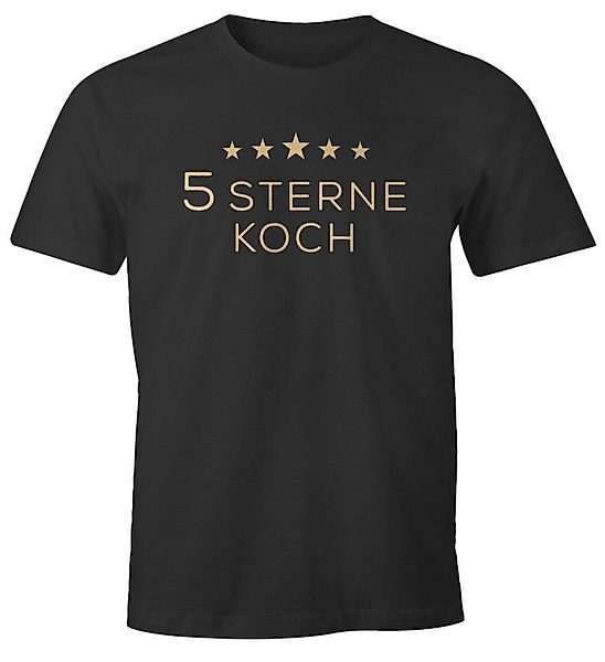 MoonWorks Print-Shirt Herren T-Shirt Spruch Aufdruck 5 Sterne Koch Fun-Shir günstig online kaufen