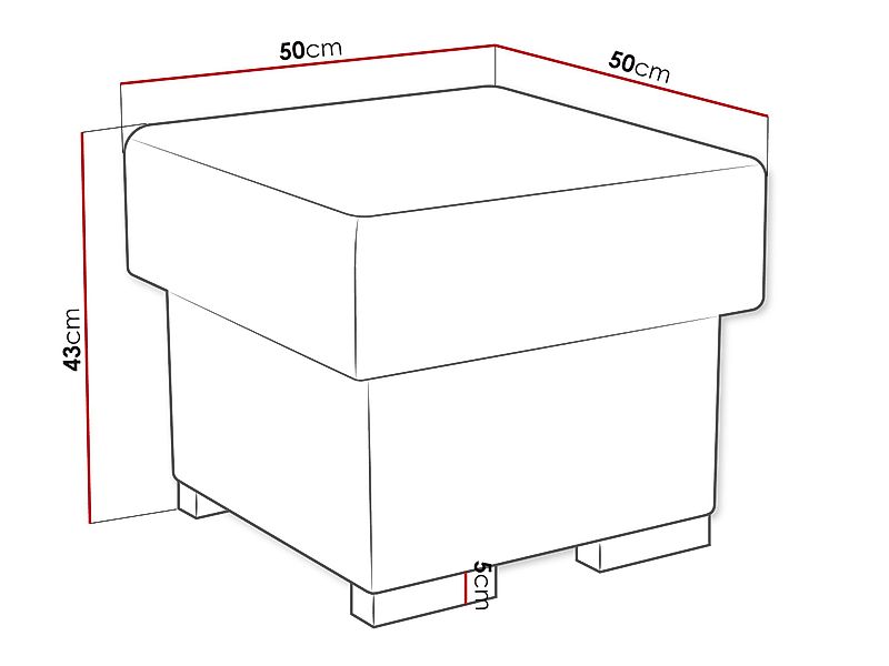 MIRJAN24 Polsterhocker Oslo (mit Stauraum), 50x50x45 günstig online kaufen