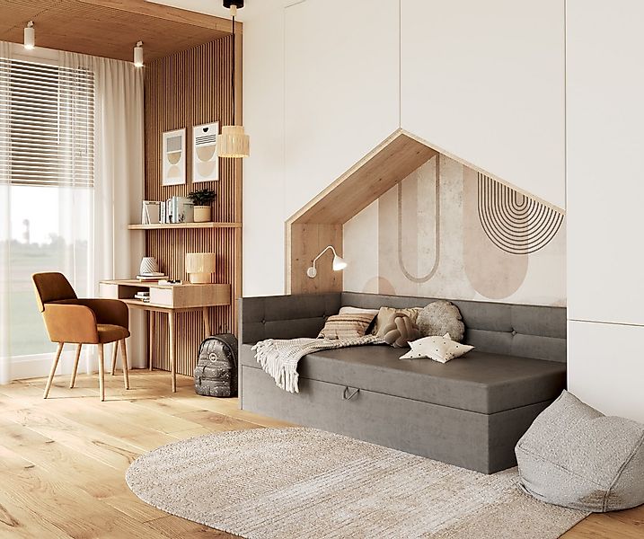 thematys Jugendbett Polsterbett Stauraumbett Springbett 90x200cm, 120x200cm günstig online kaufen