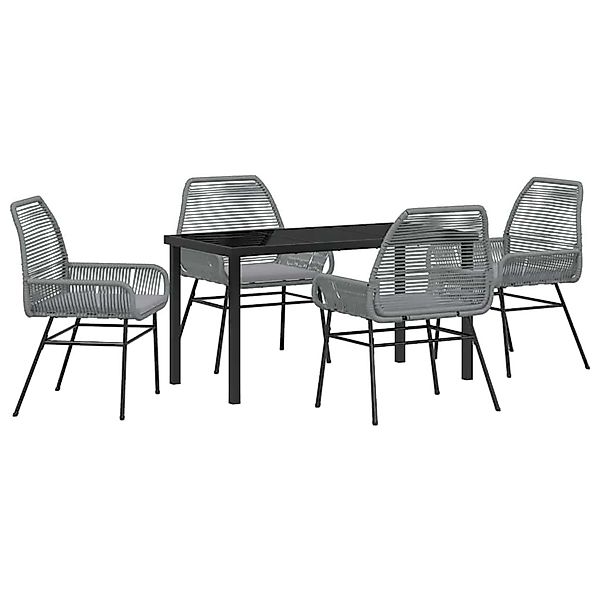 vidaXL Garten Essgruppe 5-Tlg Grau Poly Rattan 3380885 günstig online kaufen