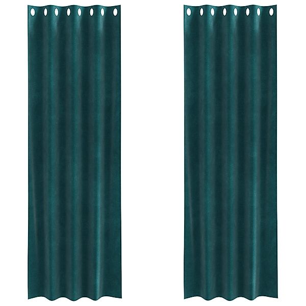 vidaXL Vorhänge 2 Stk Dunkelgrün 140 x 245 cm Samt 4107211 günstig online kaufen