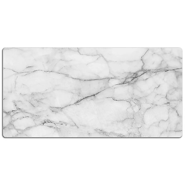 Tulup Schreibtischunterlage Grauer Marmor Schreibunterlage 90x45 cm Weiß Sc günstig online kaufen