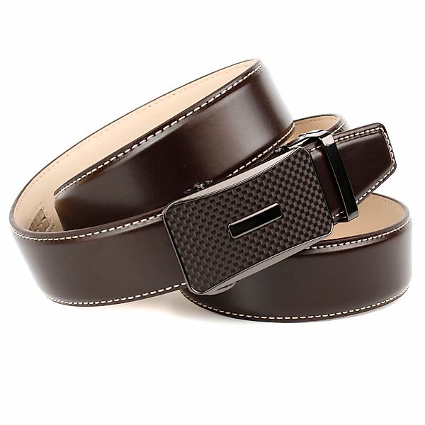 Anthoni Crown Ledergürtel, mit Karbon-Schließe und Kontrast-Stitching günstig online kaufen