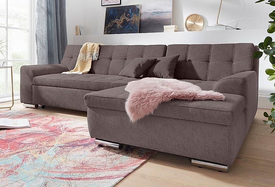 DOMO collection Ecksofa "Aversa, moderne Steppung im Sitz und Rücken, gesch günstig online kaufen