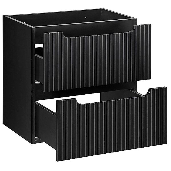 Lomadox Waschbeckenschrank NEWPORT-56-BLACK 60cm Badmöbel 2 günstig online kaufen