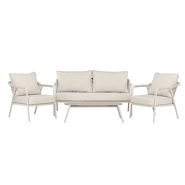 ebuy24 Sicily Loungeset 1 Sofa 2 Stühle 1 Couchtisch Beige Tisch cm H32xB55 günstig online kaufen