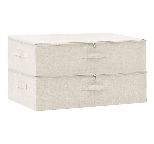 vidaXL Aufbewahrungsbox, Ordnungsboxen 2 Stk. Stoff 70x40x18 cm Creme günstig online kaufen