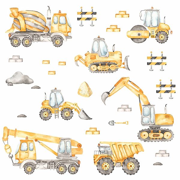 nikima Wandtattoo 206 Wandtattoo Baustelle Aquarell günstig online kaufen