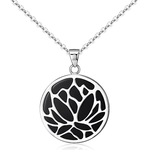 Materia Kettenanhänger Lotus/Lotusblüte Edelstein KA-42-Onyx, aus günstig online kaufen