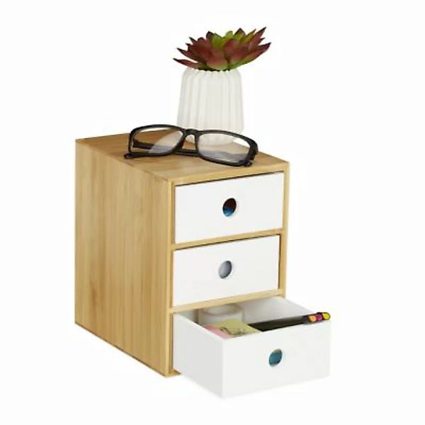 relaxdays Schreibtisch Organizer 3 Schubladen weiß günstig online kaufen