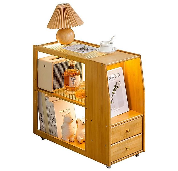 NUODWELL Beistelltisch Beistelltisch mit Rollen, Kleine Couchtisch mit Schu günstig online kaufen