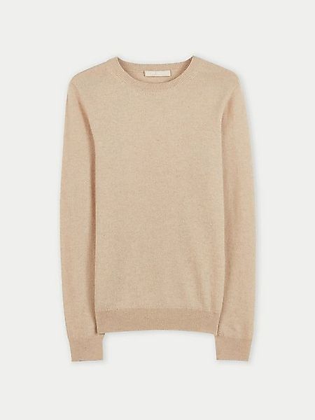 GOBI Cashmere Rundhalspullover Naturfarbe Basic R-Ausschnitt Kaschmirpullov günstig online kaufen