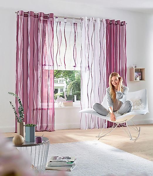 OTTO home Gardine "Dimona" Ösen 2 Stk. tlg. 2-er Set, transparent, Voile, P günstig online kaufen