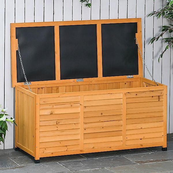 Outsunny Gartenschrank natur Holz B/H/L: ca. 56x60x127 cm günstig online kaufen