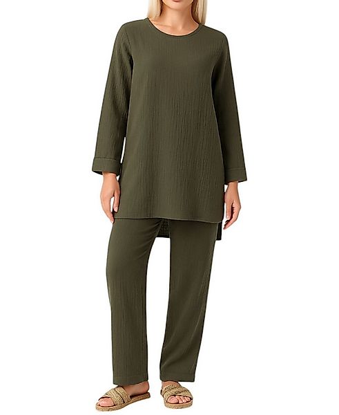 WENOR Hosenanzug Hosenanzug Tunika Set aus Musselin, 100 % Baumwolle, Modes günstig online kaufen