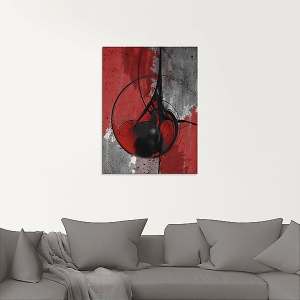 Artland Glasbild »Abstrakt in rot und schwarz«, Gegenstandslos, (1 St.), in günstig online kaufen