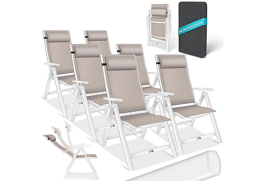 KESSER Gartenstuhl (6 St), Hochlehner mit Armlehnen Aluminium Klappstuhl günstig online kaufen