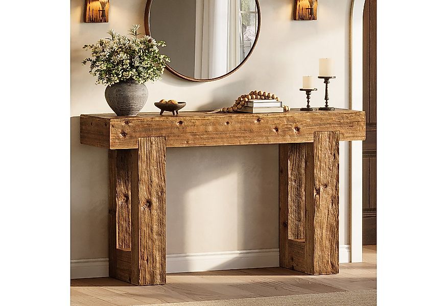 Tribesigns Konsolentisch Schmaler Sofatisch Aus Massivholz (Tanne), Landhau günstig online kaufen