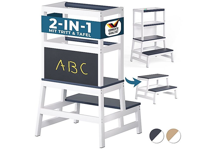 Spielwerk Stehhilfe, Lernturm 100kg belastbar Sicherheitsstange Tritthocker günstig online kaufen