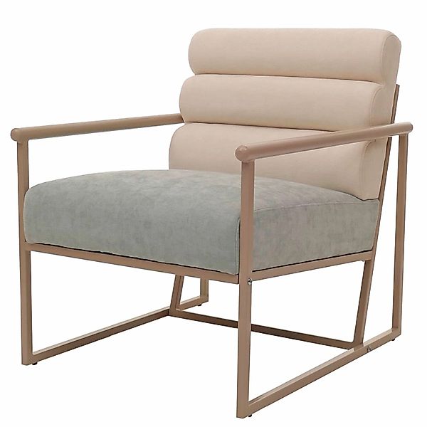 MCW Lounge-Sessel O38 Beige Polster Blau-Grün günstig online kaufen