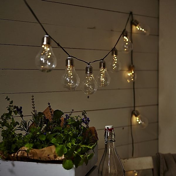 LED Solar Lichterkette Glow, Filament Glühbirne, transparent, 1900mm günstig online kaufen