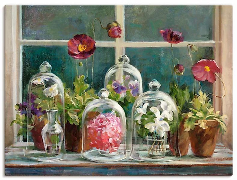 Artland Leinwandbild »Lila Mohnsammlung am Fenster« Arrangements 1 Stk. tlg günstig online kaufen