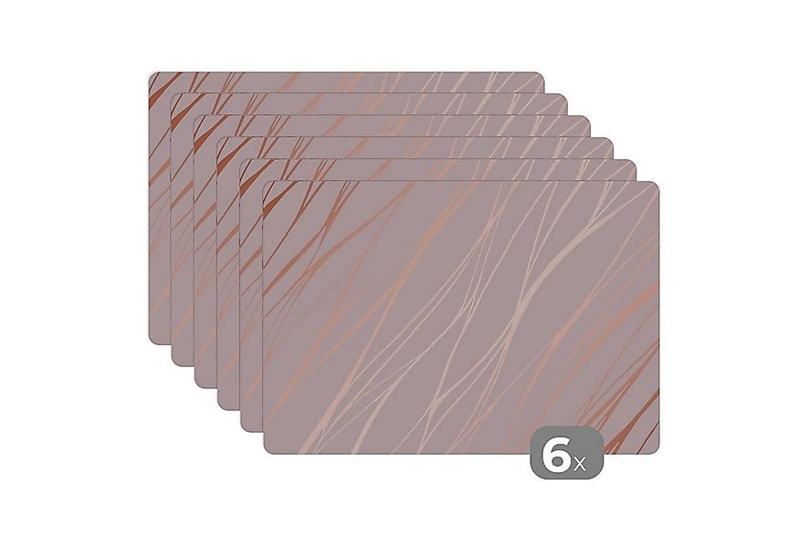 MuchoWow Platzset Marmor - Rosa - Roségold - Muster, (6-St), Platzset, Plat günstig online kaufen