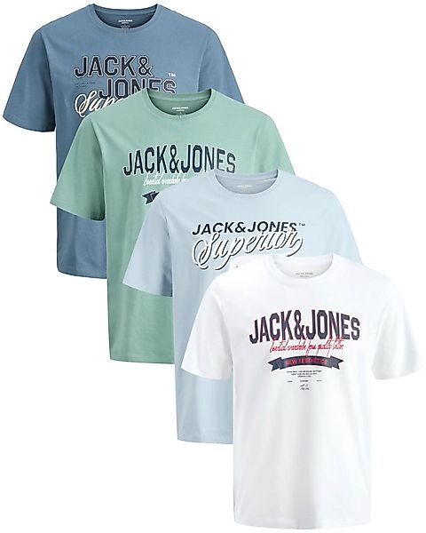 Jack & Jones Print-Shirt (Spar-Set, 4er-Pack) mit Logodruck, aus Bio-Baumwo günstig online kaufen