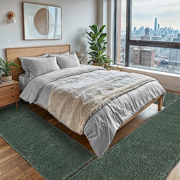 OTTO home Hochflor-Teppich "Banji" rechteckig 37 mm Höhe Uni Farben, weich günstig online kaufen