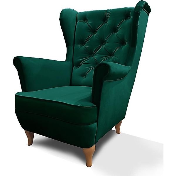Beautysofa Ohrensessel Sessel FALCO Chesterfield Wohnzimmersessel günstig online kaufen