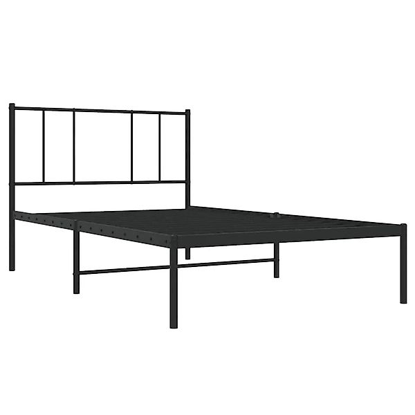 vidaXL Bettgestell mit Kopfteil Metall Schwarz 90x190 cm 352472 günstig online kaufen